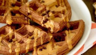 PB Chocolate Chip Waffles