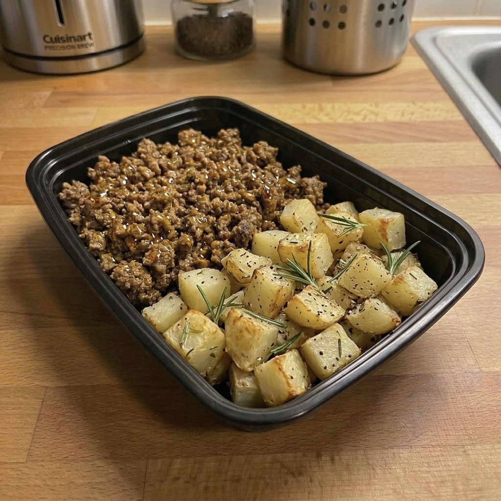 Hot Honey Beef With Rosemary Potatoes